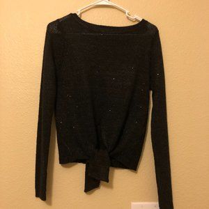 ZARA KNIT BLACK SEQUIN SWEATER SIZE S EUC